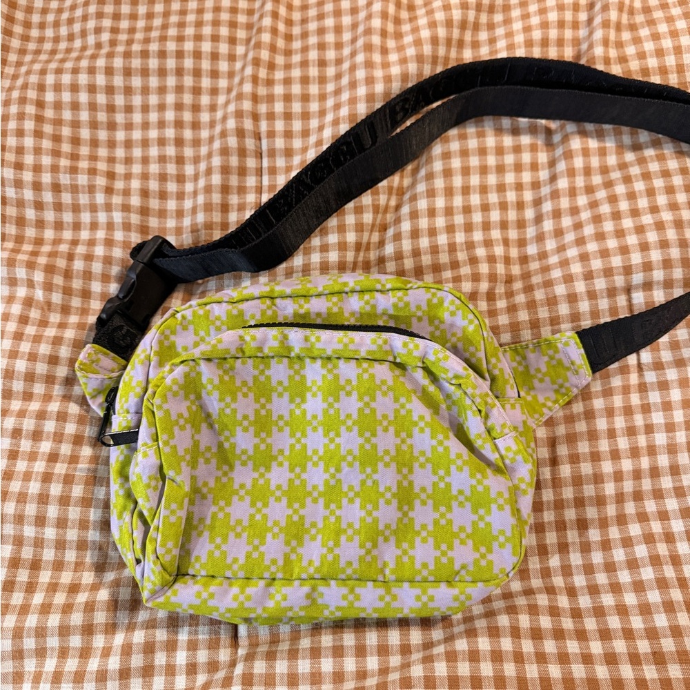 NWT Pink Pistachio Pixel Gingham Fanny Pack